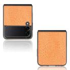 For Samsung Galaxy Z Flip3 5G Shockproof Crocodile Texture PC + PU Case(Orange) - 3