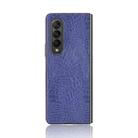 For Samsung Galaxy Z Fold3 5G Shockproof Crocodile Texture PC + PU Case(Blue) - 2