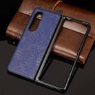 For Samsung Galaxy Z Fold3 5G Shockproof Crocodile Texture PC + PU Case(Blue) - 5