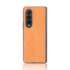 For Samsung Galaxy Z Fold3 5G Shockproof Crocodile Texture PC + PU Case(Orange) - 2
