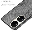 For Huawei P50 Shockproof Crocodile Texture PC + PU Case(Black) - 4