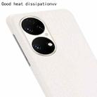 For Huawei P50 Shockproof Crocodile Texture PC + PU Case(White) - 5