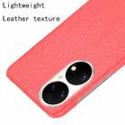 For Huawei P50 Shockproof Crocodile Texture PC + PU Case(Red) - 4