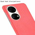 For Huawei P50 Shockproof Crocodile Texture PC + PU Case(Red) - 5