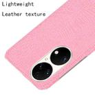 For Huawei P50 Shockproof Crocodile Texture PC + PU Case(Pink) - 4