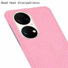 For Huawei P50 Shockproof Crocodile Texture PC + PU Case(Pink) - 5