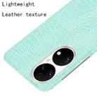 For Huawei P50 Shockproof Crocodile Texture PC + PU Case(Light Green) - 4