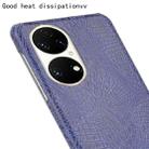 For Huawei P50 Shockproof Crocodile Texture PC + PU Case(Blue) - 5