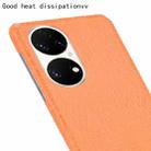 For Huawei P50 Shockproof Crocodile Texture PC + PU Case(Orange) - 5