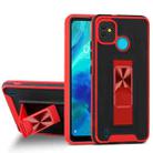 For Tecno Pop 5 Dual-color Skin Feel TPU + PC Magnetic Shockproof Case with Invisible Holder(Red) - 1