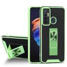 For Tecno Camon 17 Dual-color Skin Feel TPU + PC Magnetic Shockproof Case with Invisible Holder(Green) - 1