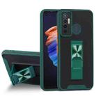 For Tecno Camon 17 Dual-color Skin Feel TPU + PC Magnetic Shockproof Case with Invisible Holder(Dark Green) - 1