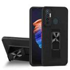 For Tecno Camon 17 Dual-color Skin Feel TPU + PC Magnetic Shockproof Case with Invisible Holder(Black) - 1