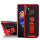 For Tecno Camon 17 Dual-color Skin Feel TPU + PC Magnetic Shockproof Case with Invisible Holder(Red) - 1