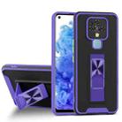 For Tecno Camon 16 Dual-color Skin Feel TPU + PC Magnetic Shockproof Case with Invisible Holder(Purple) - 1