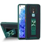 For Tecno Camon 16 Dual-color Skin Feel TPU + PC Magnetic Shockproof Case with Invisible Holder(Dark Green) - 1