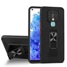 For Tecno Camon 16 Dual-color Skin Feel TPU + PC Magnetic Shockproof Case with Invisible Holder(Black) - 1