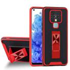 For Tecno Camon 16 Dual-color Skin Feel TPU + PC Magnetic Shockproof Case with Invisible Holder(Red) - 1