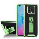 For Tecno Camon 16 Premier Dual-color Skin Feel TPU + PC Magnetic Shockproof Case with Invisible Holder(Green) - 1