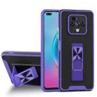 For Tecno Camon 16 Premier Dual-color Skin Feel TPU + PC Magnetic Shockproof Case with Invisible Holder(Purple) - 1