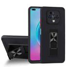 For Tecno Camon 16 Premier Dual-color Skin Feel TPU + PC Magnetic Shockproof Case with Invisible Holder(Black) - 1