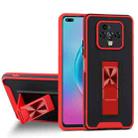 For Tecno Camon 16 Premier Dual-color Skin Feel TPU + PC Magnetic Shockproof Case with Invisible Holder(Red) - 1