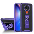 For Tecno Spark 6 Dual-color Skin Feel TPU + PC Magnetic Shockproof Case with Invisible Holder(Purple) - 1