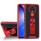 For Tecno Spark 6 Dual-color Skin Feel TPU + PC Magnetic Shockproof Case with Invisible Holder(Red) - 1