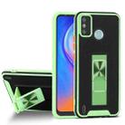 For Tecno Spark 6 Go Dual-color Skin Feel TPU + PC Magnetic Shockproof Case with Invisible Holder(Green) - 1