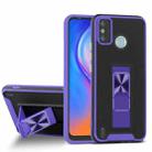 For Tecno Spark 6 Go Dual-color Skin Feel TPU + PC Magnetic Shockproof Case with Invisible Holder(Purple) - 1