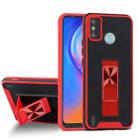 For Tecno Spark 6 Go Dual-color Skin Feel TPU + PC Magnetic Shockproof Case with Invisible Holder(Red) - 1