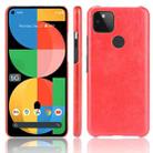 For Google Pixel 5a 5G Shockproof Litchi Texture PC + PU Case(Red) - 1