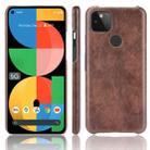 For Google Pixel 5a 5G Shockproof Litchi Texture PC + PU Case(Brown) - 1