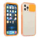 For iPhone 12 Sliding Camera Cover Design Shockproof TPU Frame + Clear PC Case(Orange) - 1