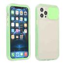 For iPhone 12 Sliding Camera Cover Design Shockproof TPU Frame + Clear PC Case(Green) - 1