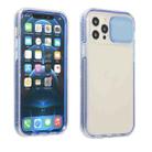 For iPhone 12 Sliding Camera Cover Design Shockproof TPU Frame + Clear PC Case(Blue) - 1