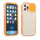 For iPhone 12 Pro Sliding Camera Cover Design Shockproof TPU Frame + Clear PC Case(Orange) - 1