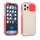 For iPhone 12 Pro Max Sliding Camera Cover Design Shockproof TPU Frame + Clear PC Case(Red) - 1