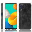 For Samsung Galaxy M32 4G Shockproof Sewing Cow Pattern Skin PC + PU + TPU Case(Black) - 1