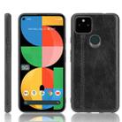 For Google Pixel 5a 5G Shockproof Sewing Cow Pattern Skin PC + PU + TPU Case(Black) - 1
