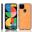 For Google Pixel 5a 5G Shockproof Sewing Cow Pattern Skin PC + PU + TPU Case(Orange) - 1