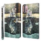 For Motorola Moto G30/G10/G20 3D Painting Pattern Horizontal Flip TPU + PU Leather Case with Holder & Card Slots & Wallet(Cat Tiger) - 1