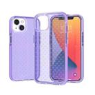 Check Pattern Two-color TPU Protective Case For iPhone 13 Pro(Purple) - 1