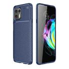 For Motorola Moto Edge 20 Lite Carbon Fiber Texture Shockproof TPU Case(Blue) - 1