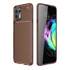 For Motorola Moto Edge 20 Lite Carbon Fiber Texture Shockproof TPU Case(Brown) - 1