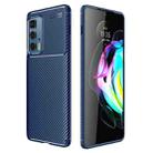 For Motorola Moto Edge 20 Pro Carbon Fiber Texture Shockproof TPU Case(Blue) - 1