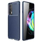 For Motorola Moto Edge 20 Carbon Fiber Texture Shockproof TPU Case(Blue) - 1