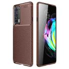 For Motorola Moto Edge 20 Carbon Fiber Texture Shockproof TPU Case(Brown) - 1