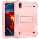 For iPad mini 6 Silicone + PC Shockproof Protective Tablet Case with Holder(Rose Gold) - 2