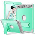 3 in 1 Honeycomb Silicone + PC Shockproof Protective Case with Holder For iPad 4 / 3 / 2(Mint Green + Grey) - 1